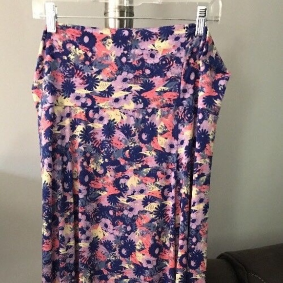 purple floral maxi skirt